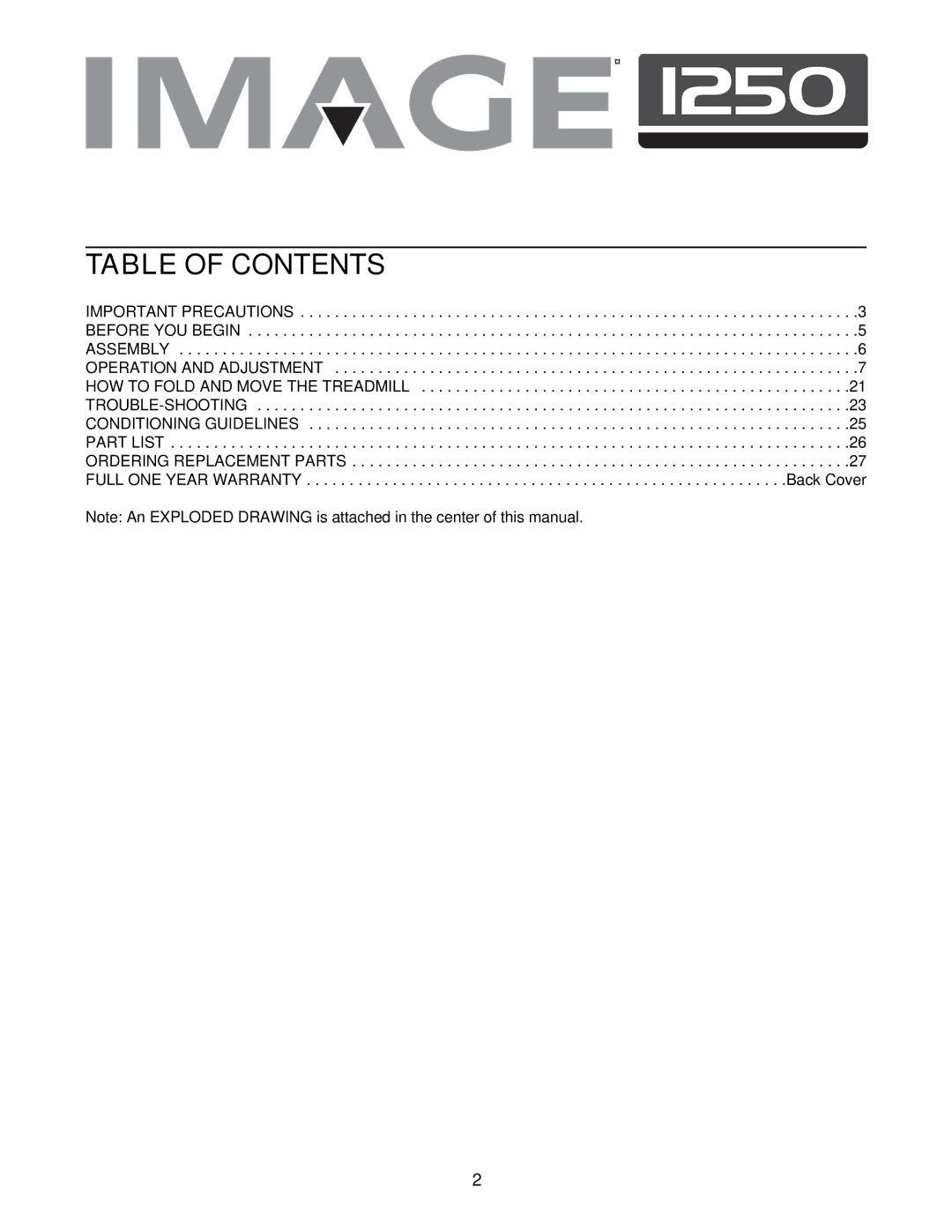 Image IMTL99000 user manual Table of Contents 