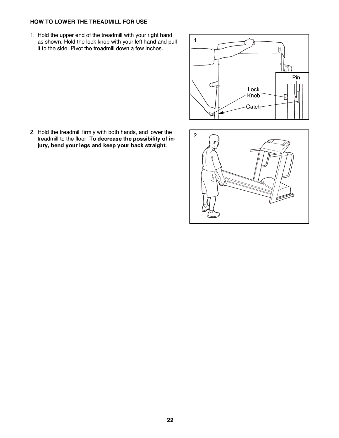 Image IMTL99000 user manual HOW to Lower the Treadmill for USE 