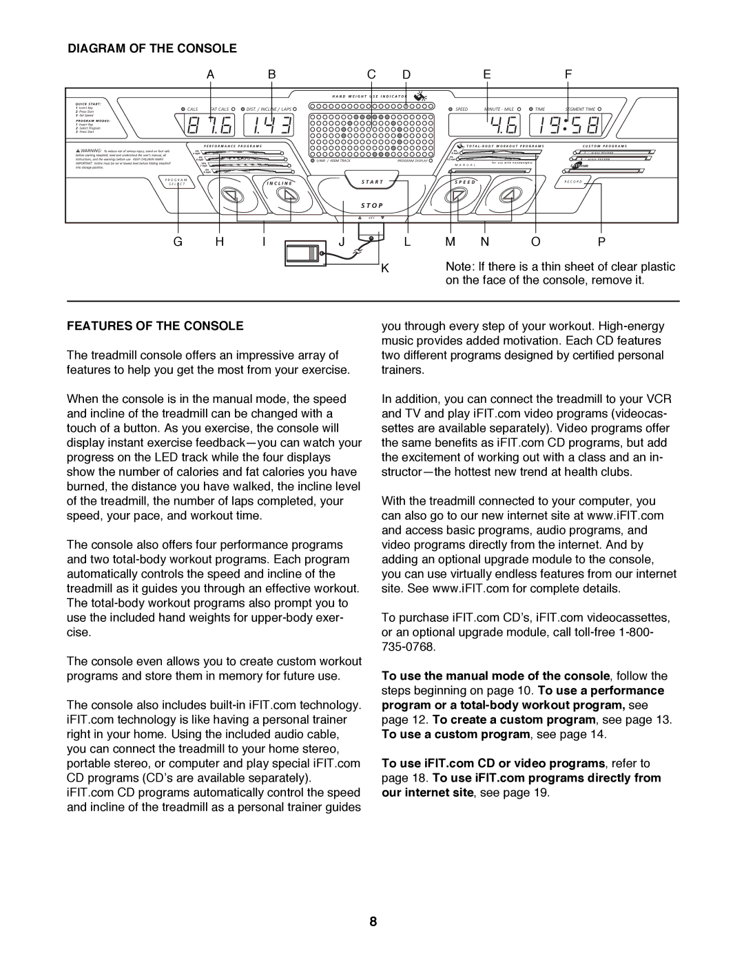 Image IMTL99000 user manual Diagram of the Console, Features of the Console 