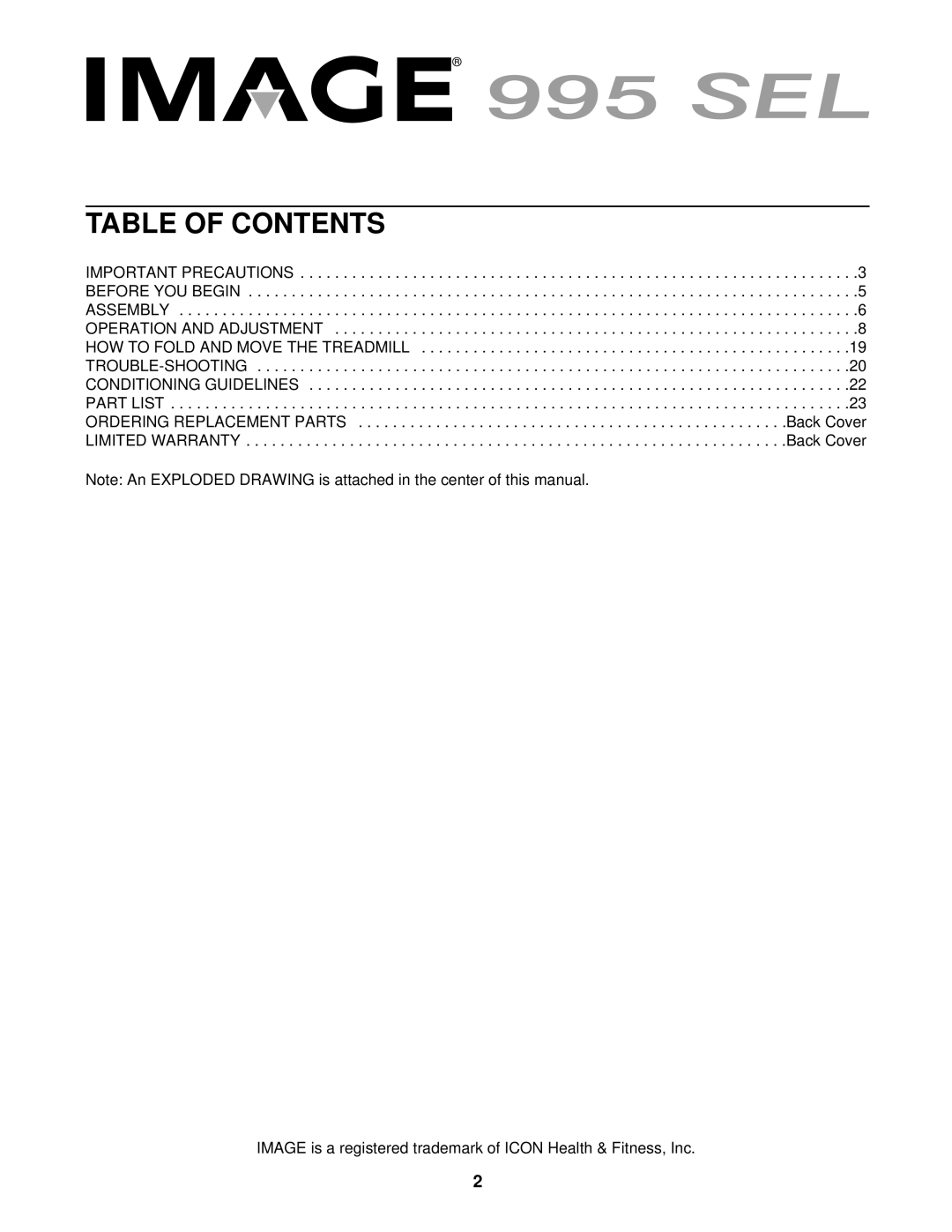 Image IMTL99600 user manual Table of Contents 