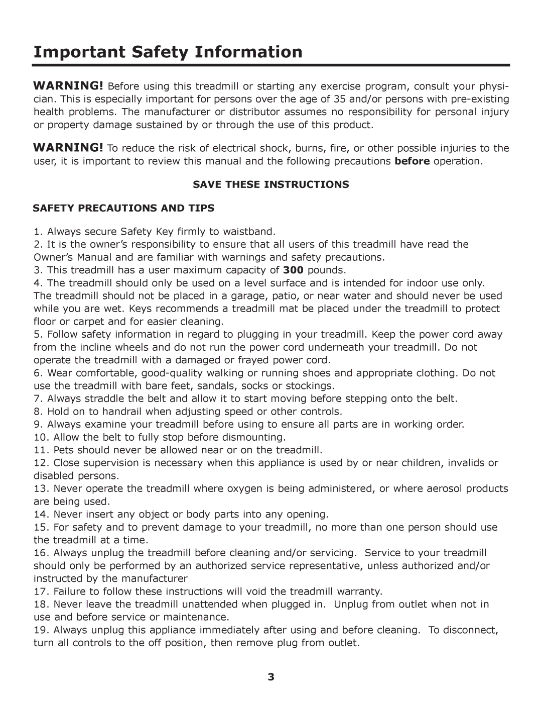 Image Keys 4600T owner manual Important Safety Information, Safety Precautions and Tips 