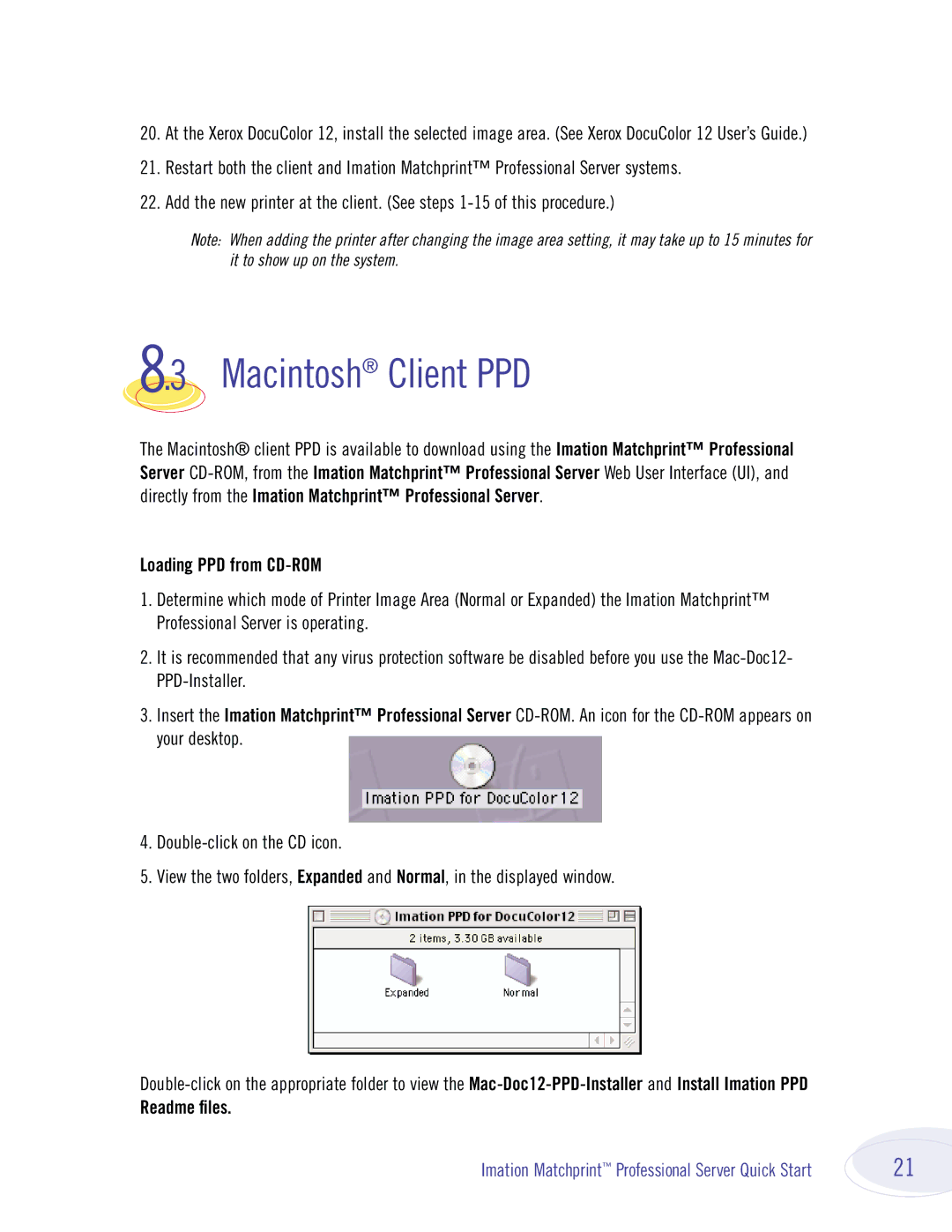 Imation 134000 quick start Loading PPD from CD-ROM, Readme ﬁles 