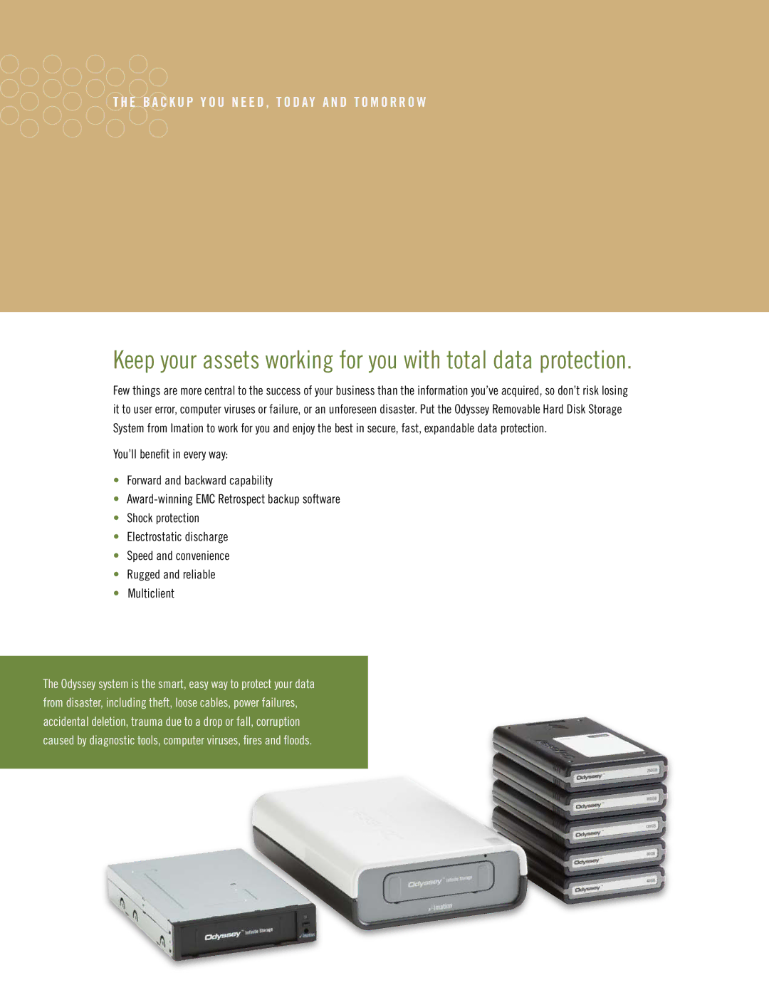 Imation Hard Disk Storage System manual Keep your assets working for you with total data protection 