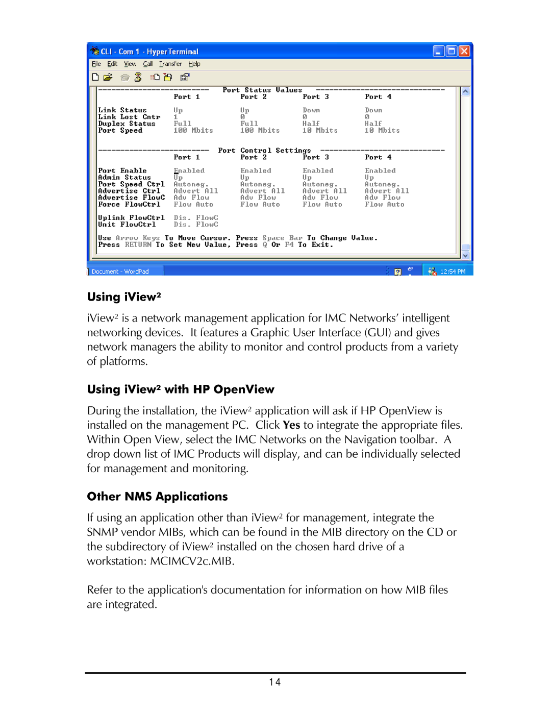 IMC Networks AccessEtherLinx/4 operation manual Using iView² with HP OpenView, Other NMS Applications 