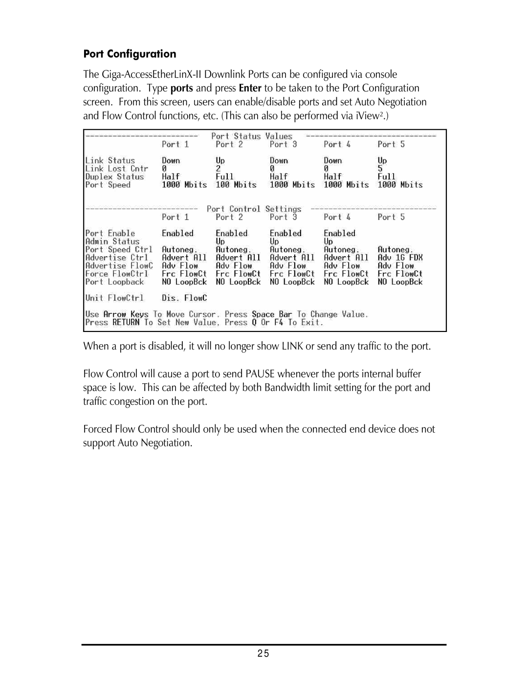 IMC Networks Giga-AcessEtherLinx-II operation manual Port Configuration 