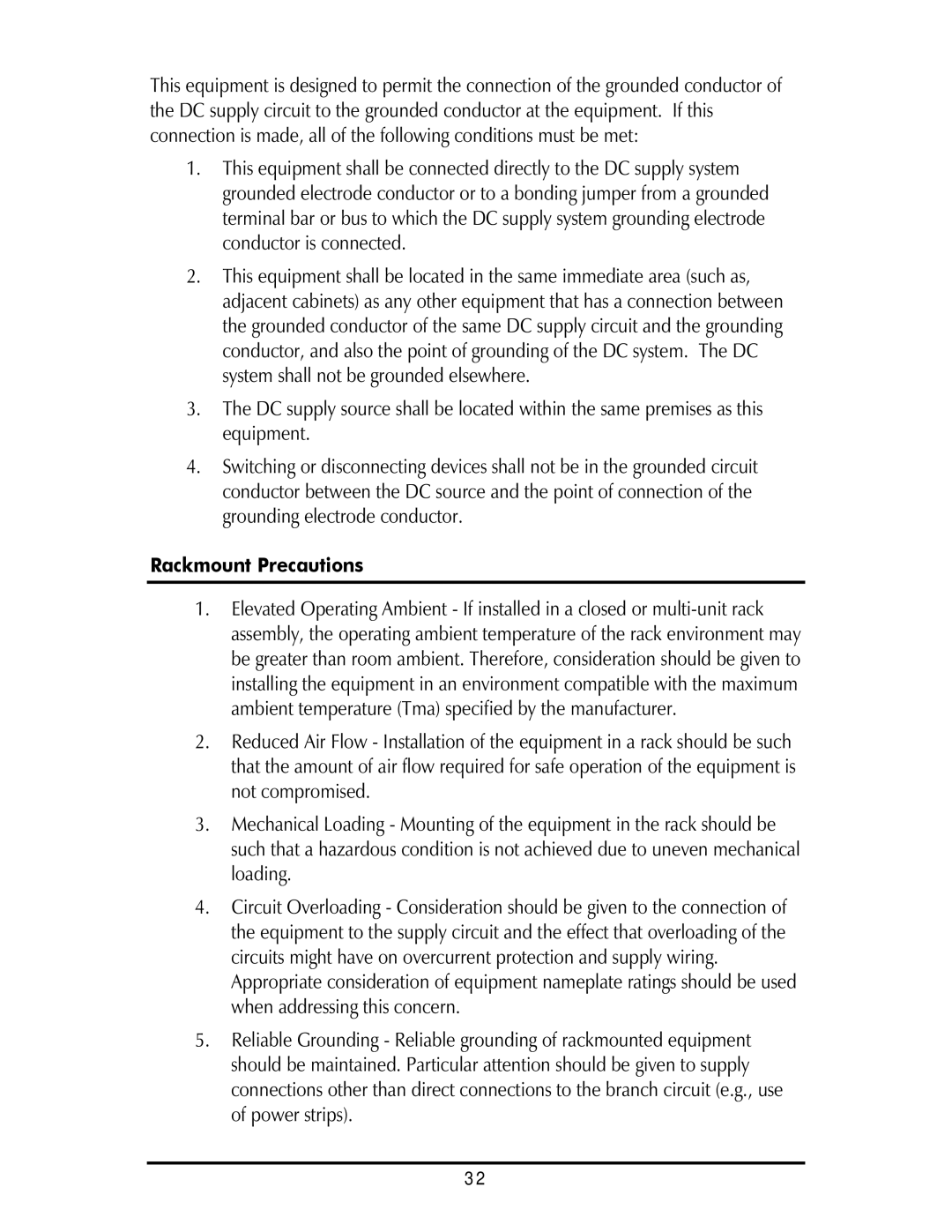 IMC Networks Giga-AcessEtherLinx-II operation manual Rackmount Precautions 