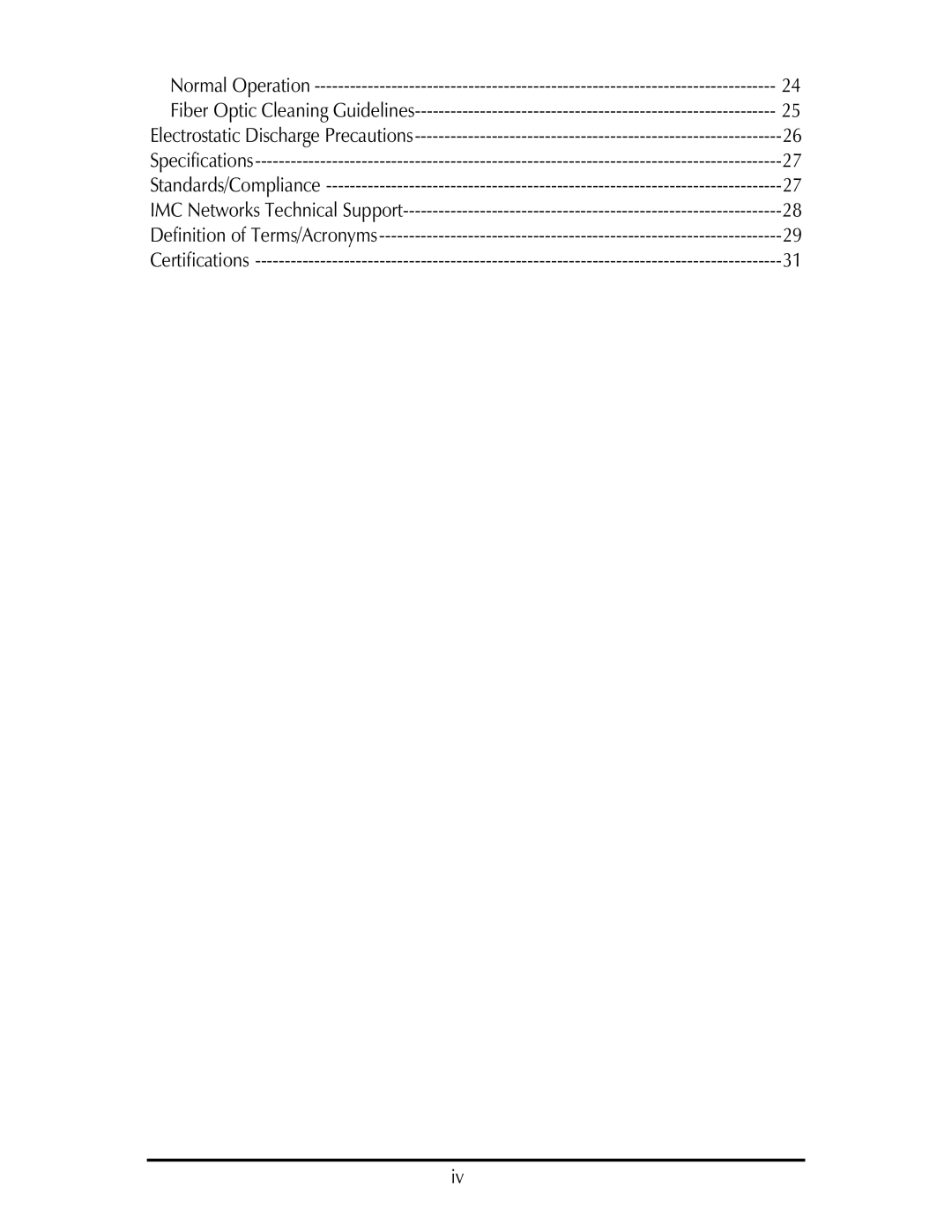 IMC Networks MOR-F-632-120-EB82 operation manual 