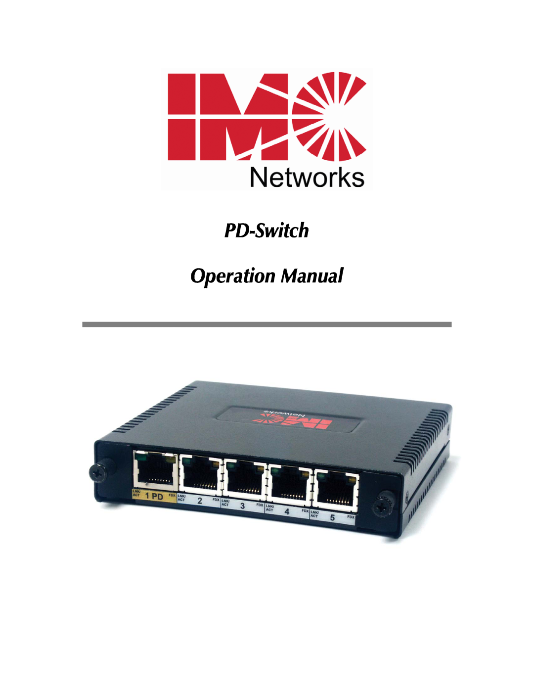 IMC Networks PD-Switch operation manual 