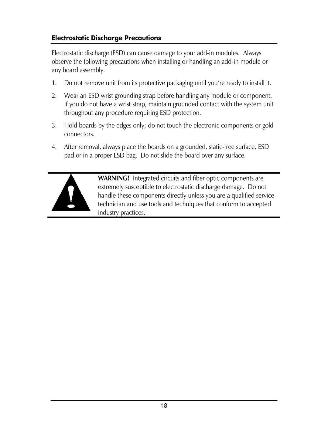 IMC Networks SNMP operation manual Electrostatic Discharge Precautions 