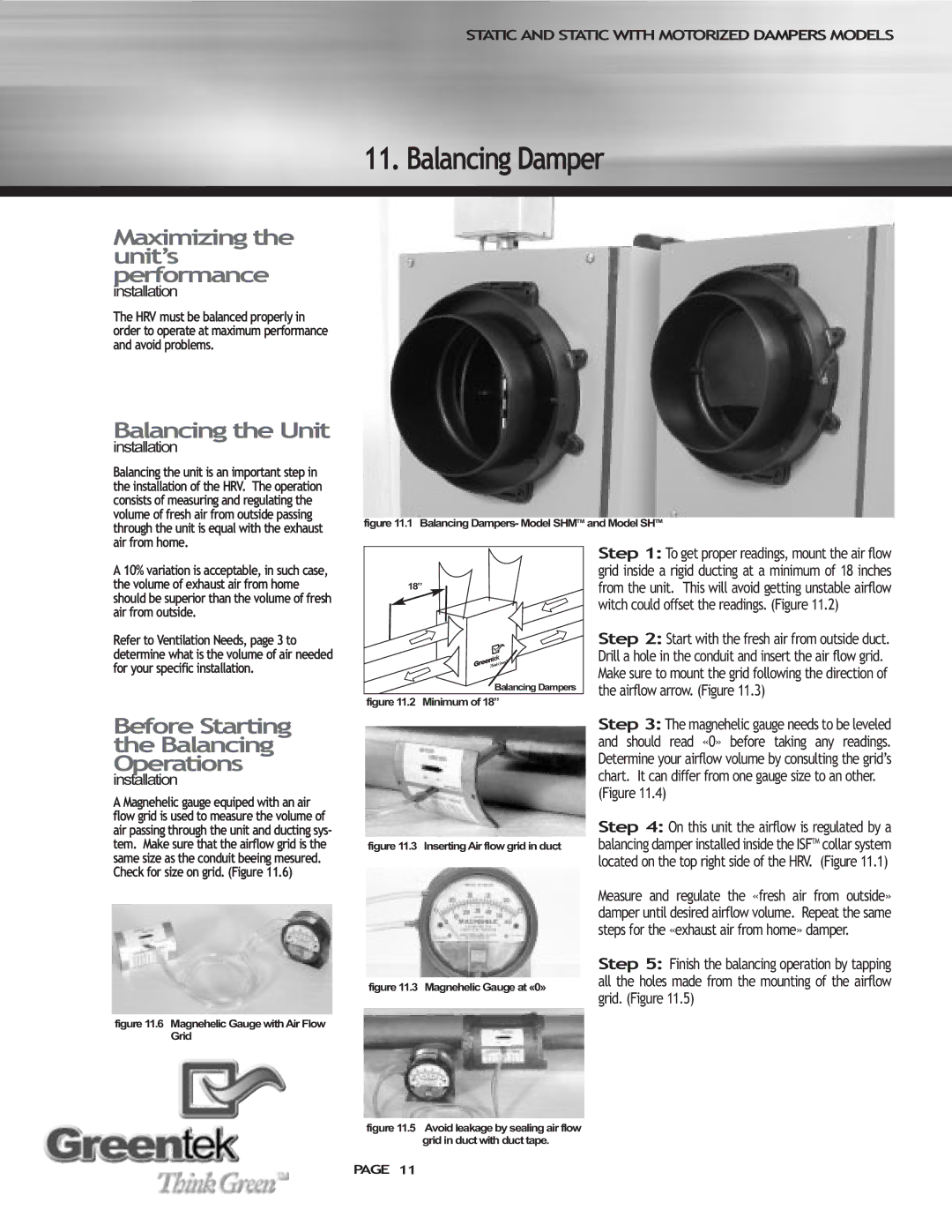 Imperial SHMTM manual Balancing Damper, Maximizing the unit’s performance, Balancing the Unit 