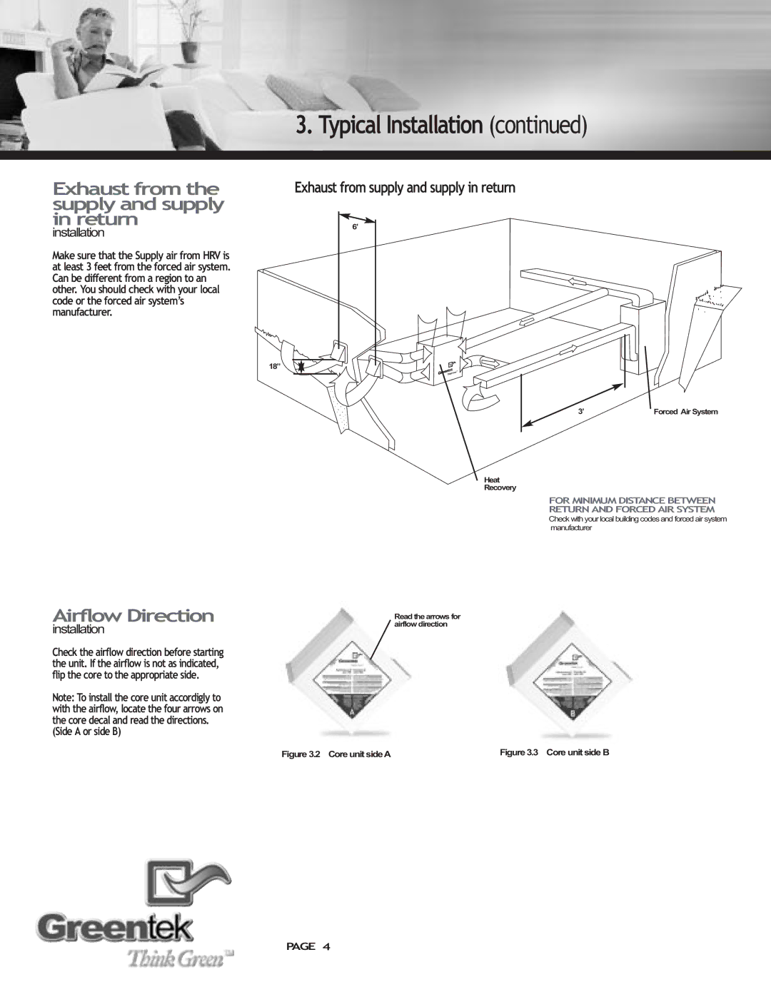 Imperial SHMTM manual Exhaust from the supply and supply in return, Airflow Direction, Side a or side B 