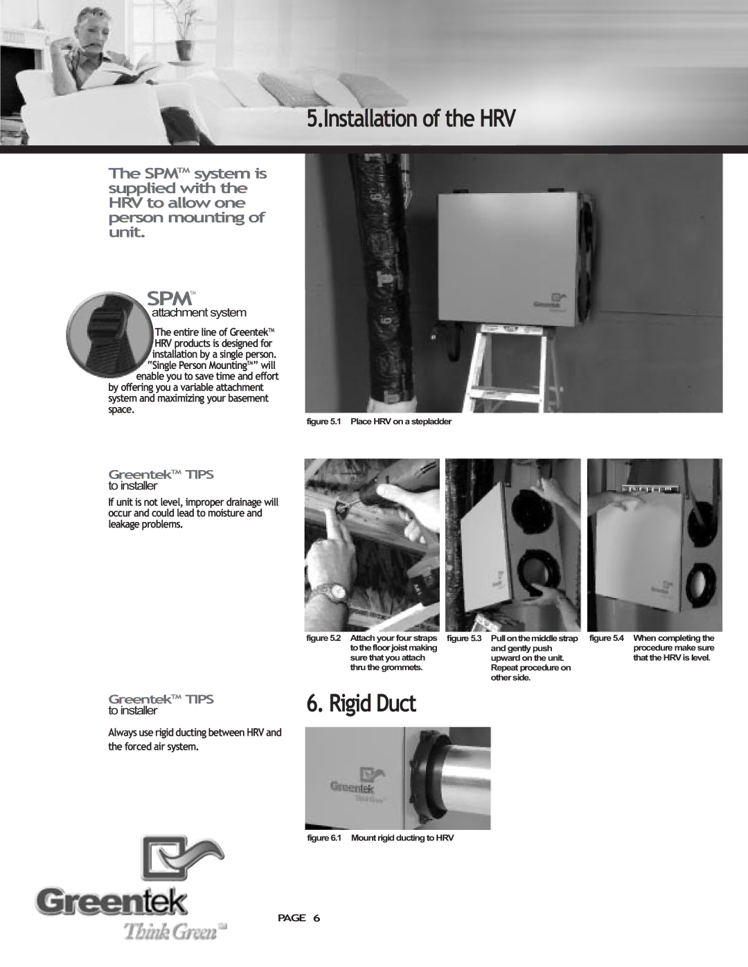 Imperial SHMTM manual Installation of the HRV, Rigid Duct, Attachment system, To installer 