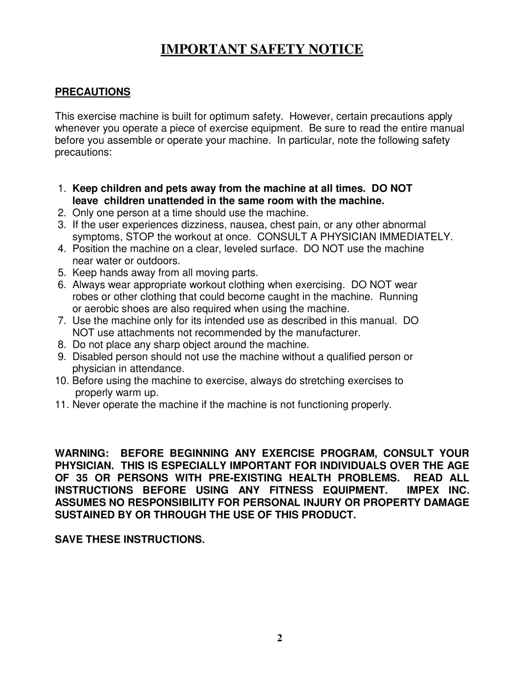 Impex AB 4050 manual Important Safety Notice 