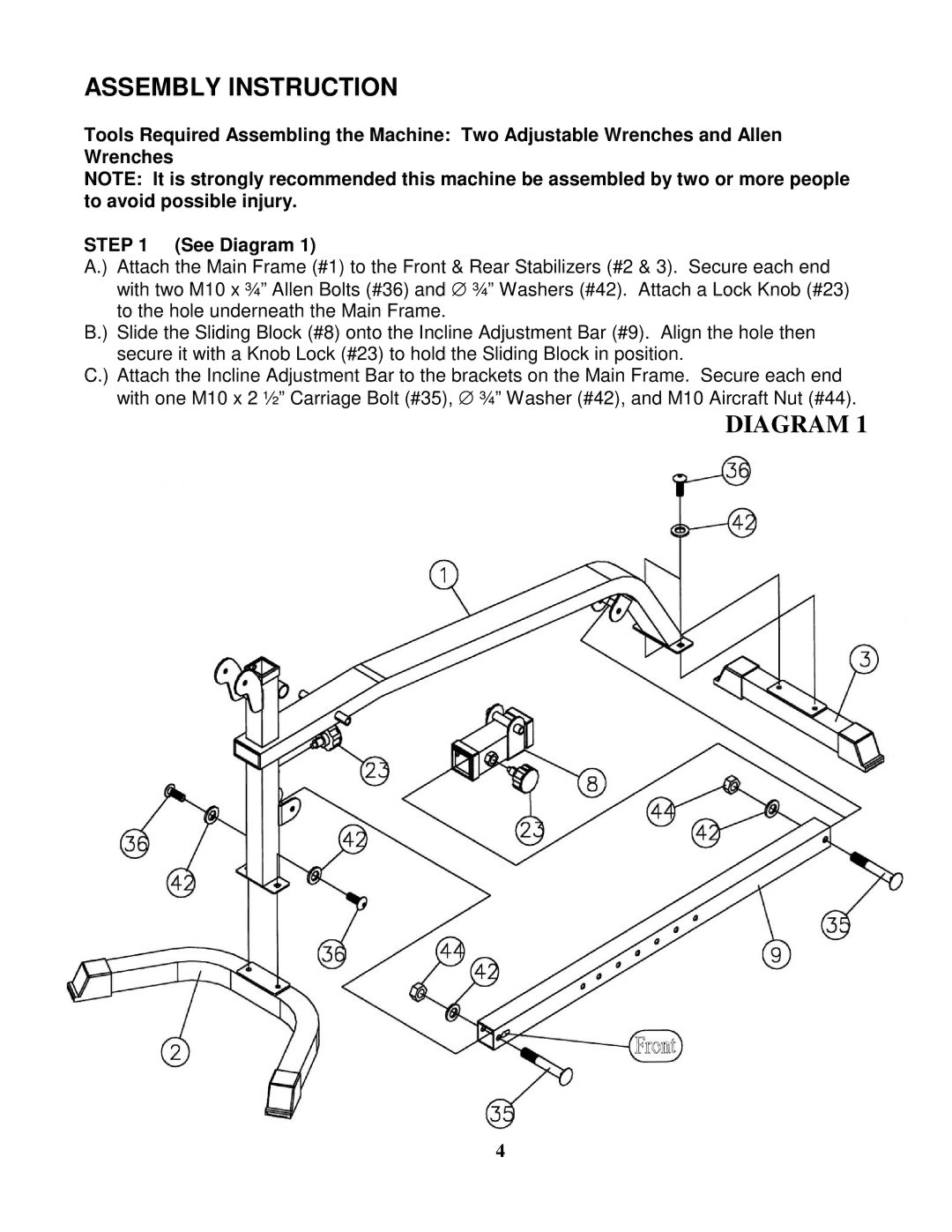 Impex AB 4050 manual Assembly Instruction 