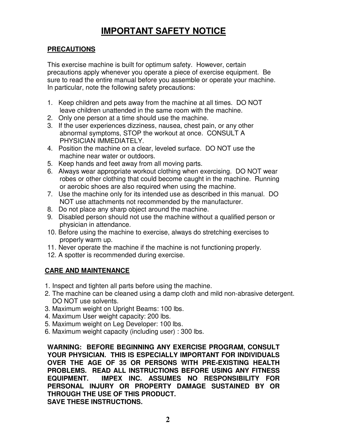 Impex CB-181 manual Important Safety Notice, Precautions 