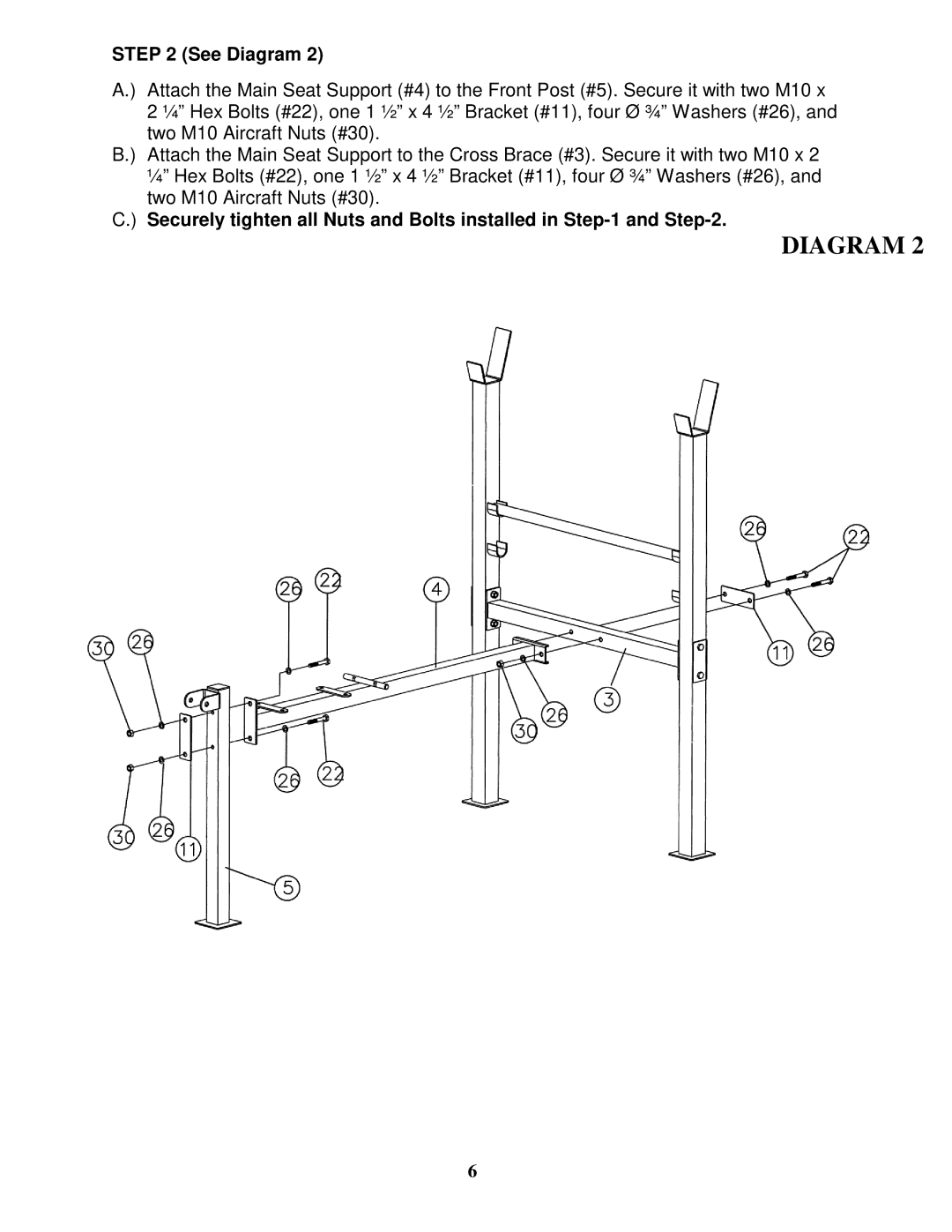 Impex CB-181 manual Securely tighten all Nuts and Bolts installed 