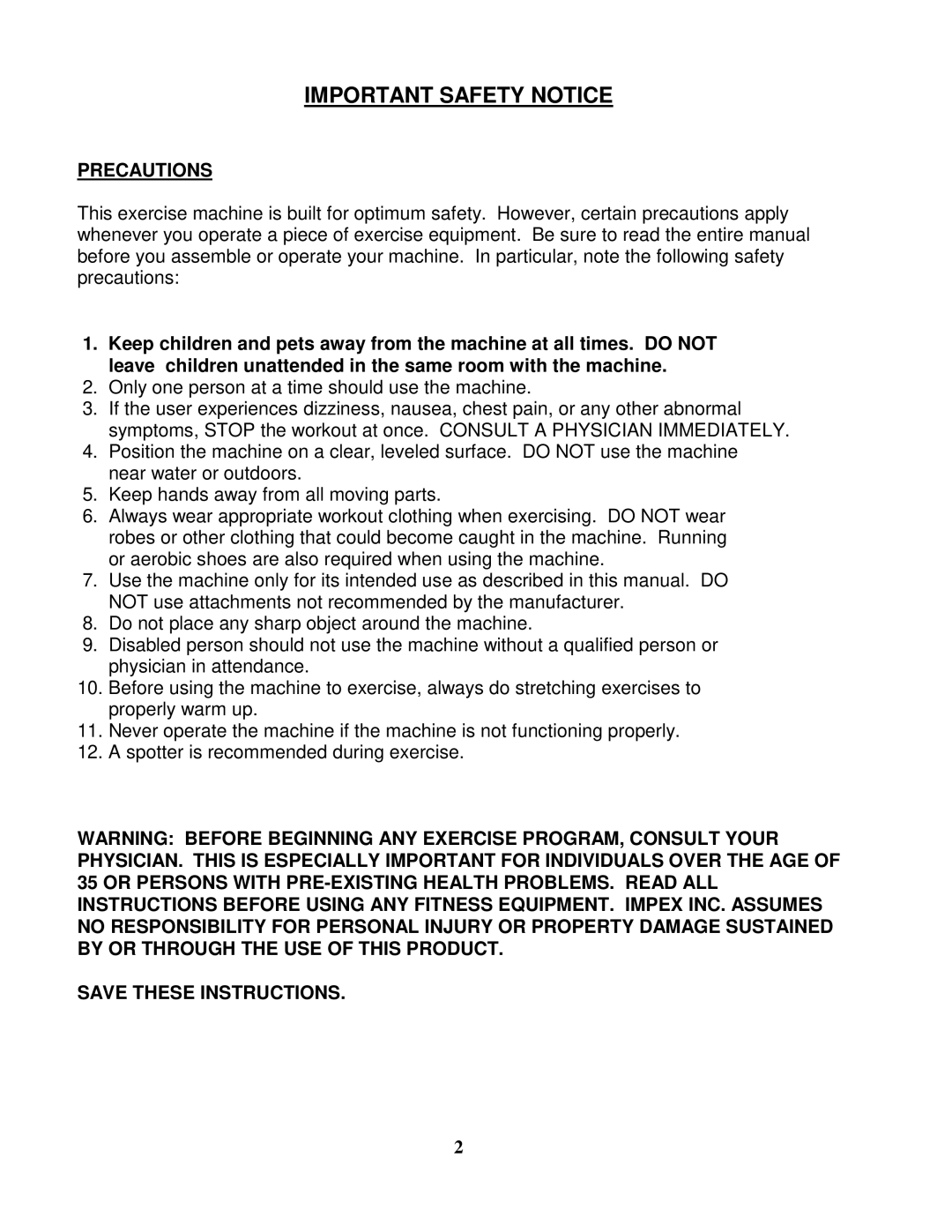Impex CB-349 manual Important Safety Notice, Precautions 