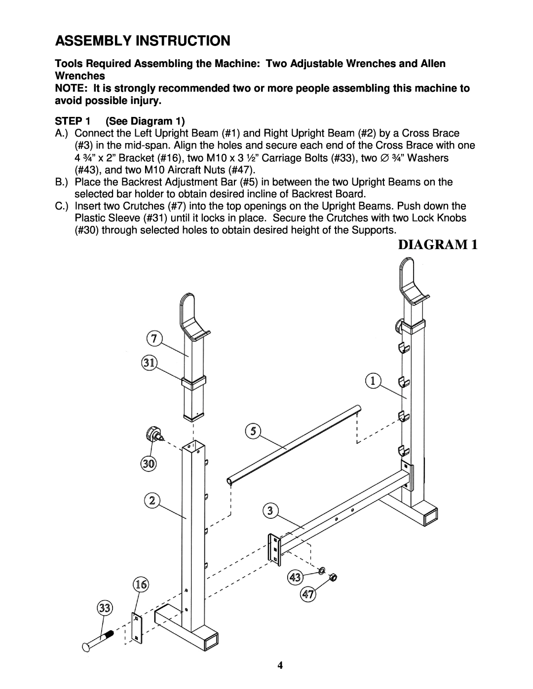 Impex CB-359 manual Assembly Instruction, Diagram 
