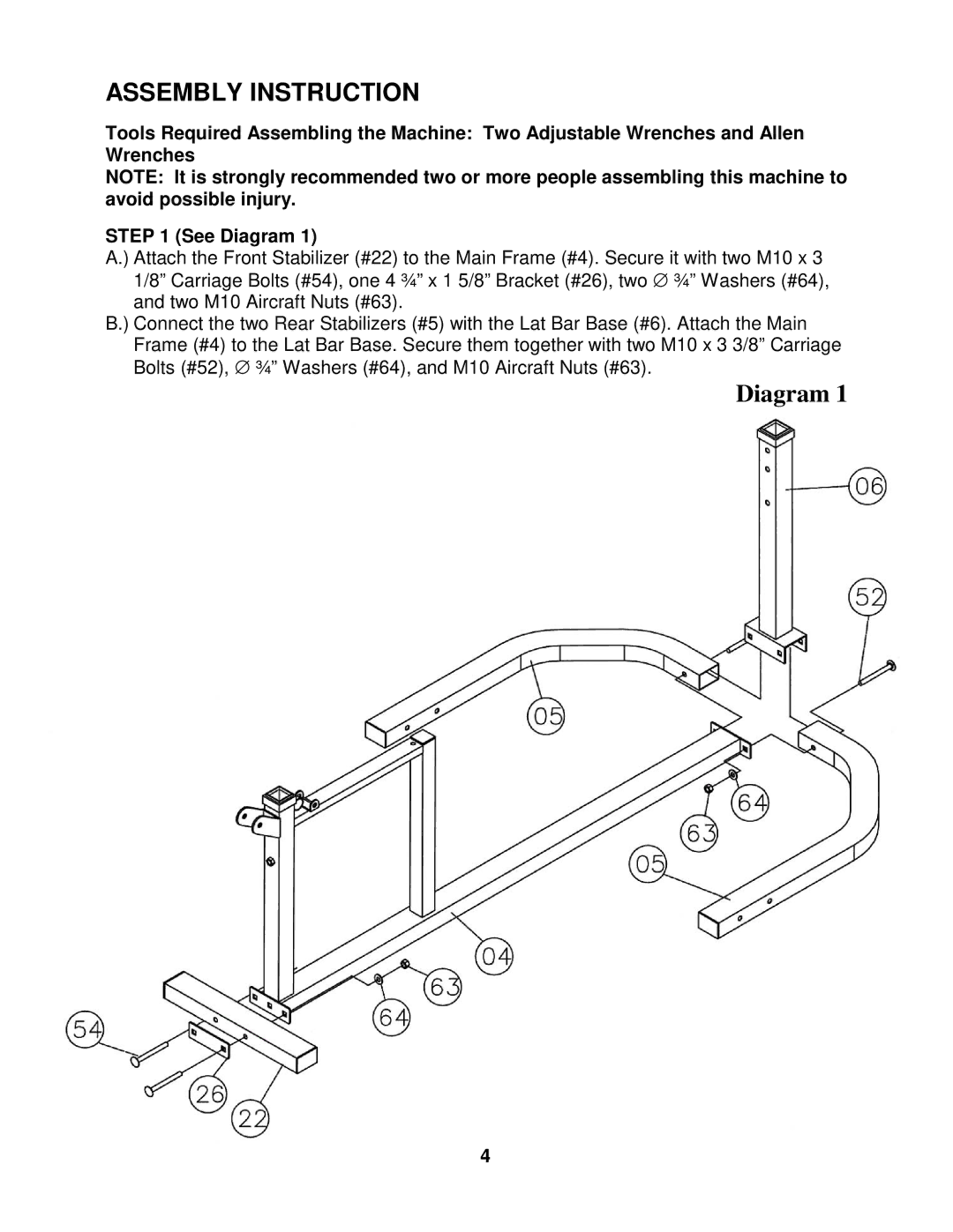 Impex CB-430 manual Assembly Instruction, Diagram 