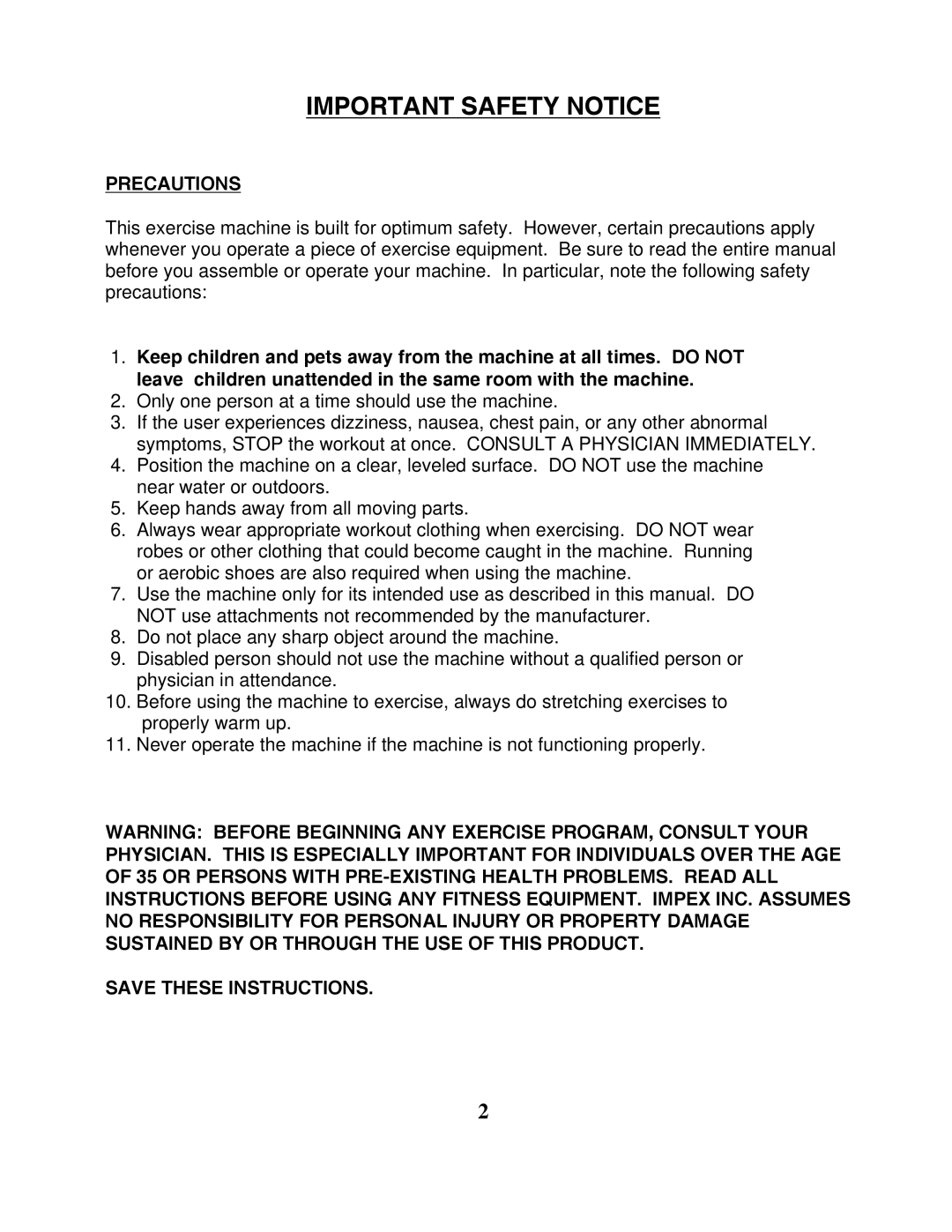 Impex DBR-86 manual Important Safety Notice, Precautions 