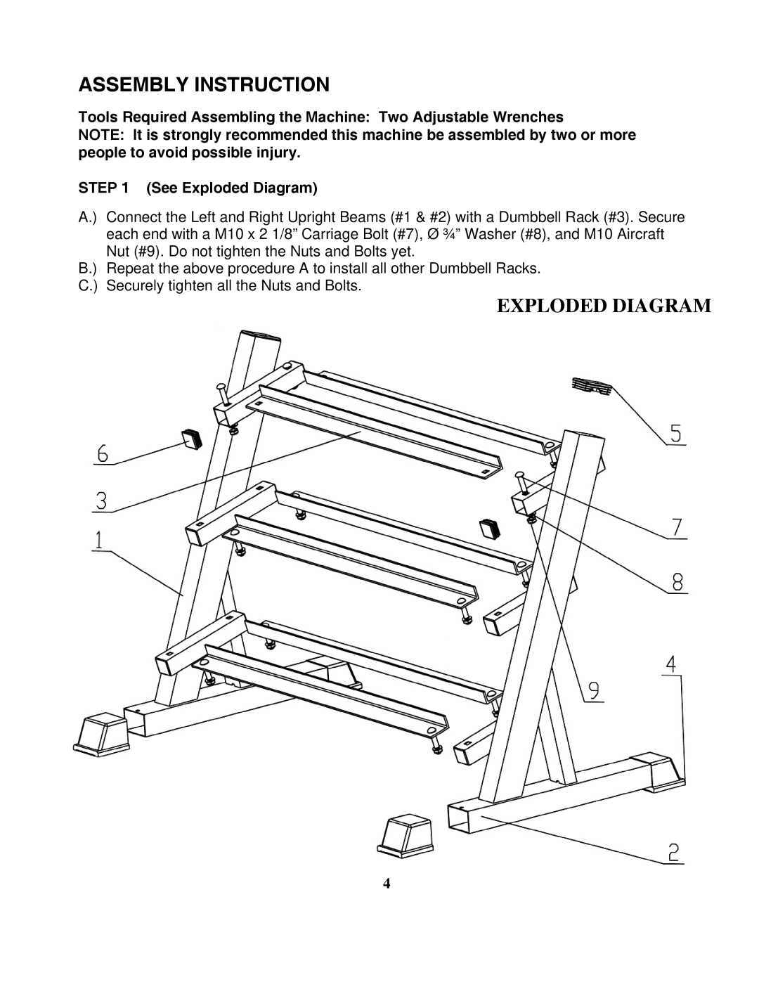 Impex DBR-86 manual Assembly Instruction 