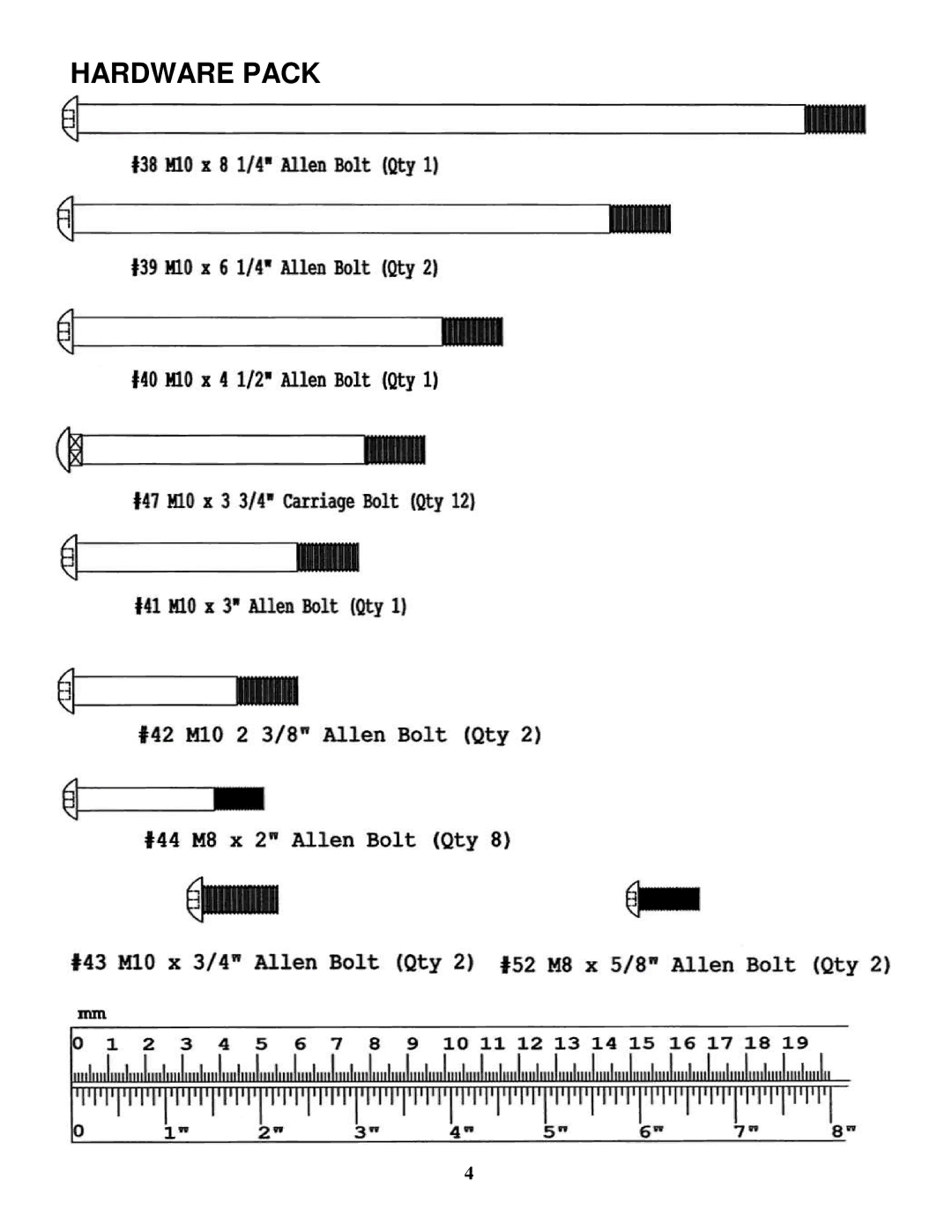 Impex EVE-840 manual Hardware Pack 