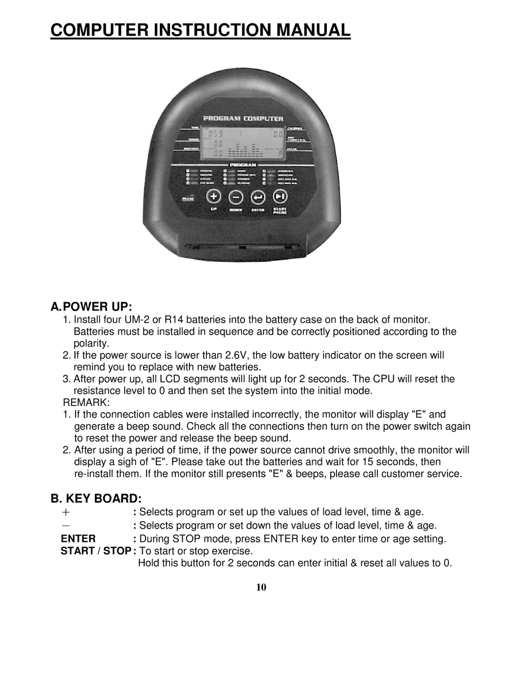 Impex GB-3006AP manual Power UP, KEY Board 