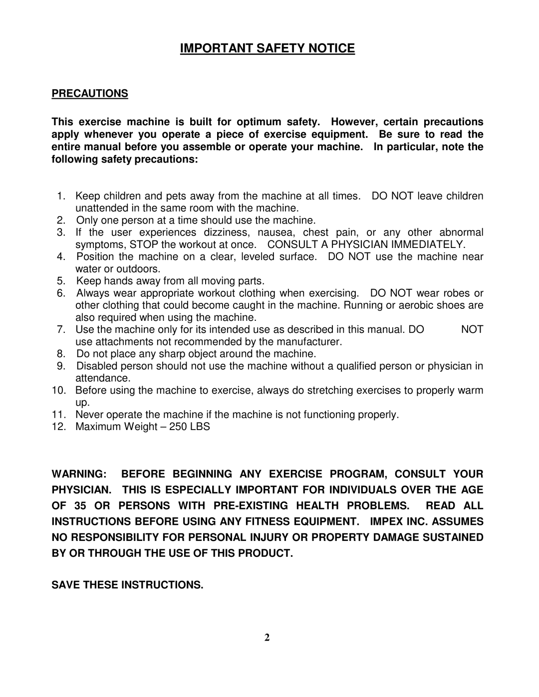 Impex GB-3006AP manual Important Safety Notice, Precautions 