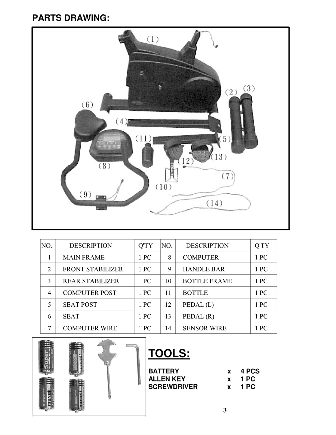 Impex GB-3006AP manual Tools 