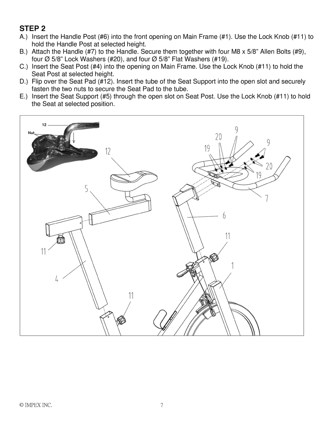 Impex H2502C manual Step 