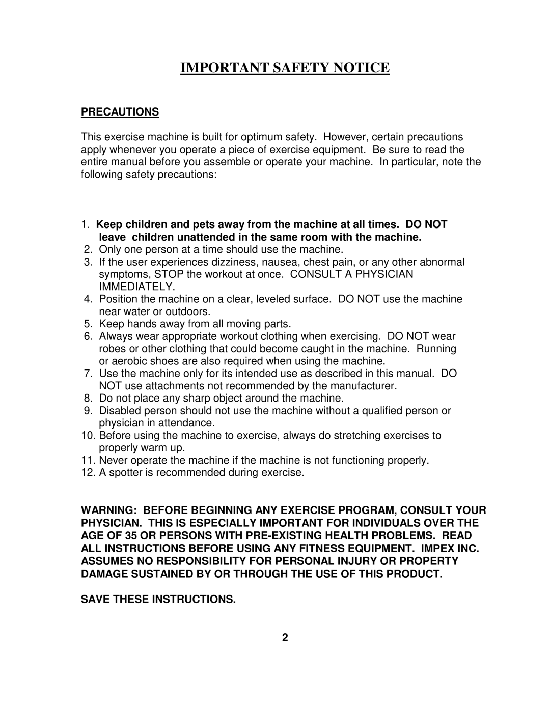 Impex IGS-01 manual Important Safety Notice 