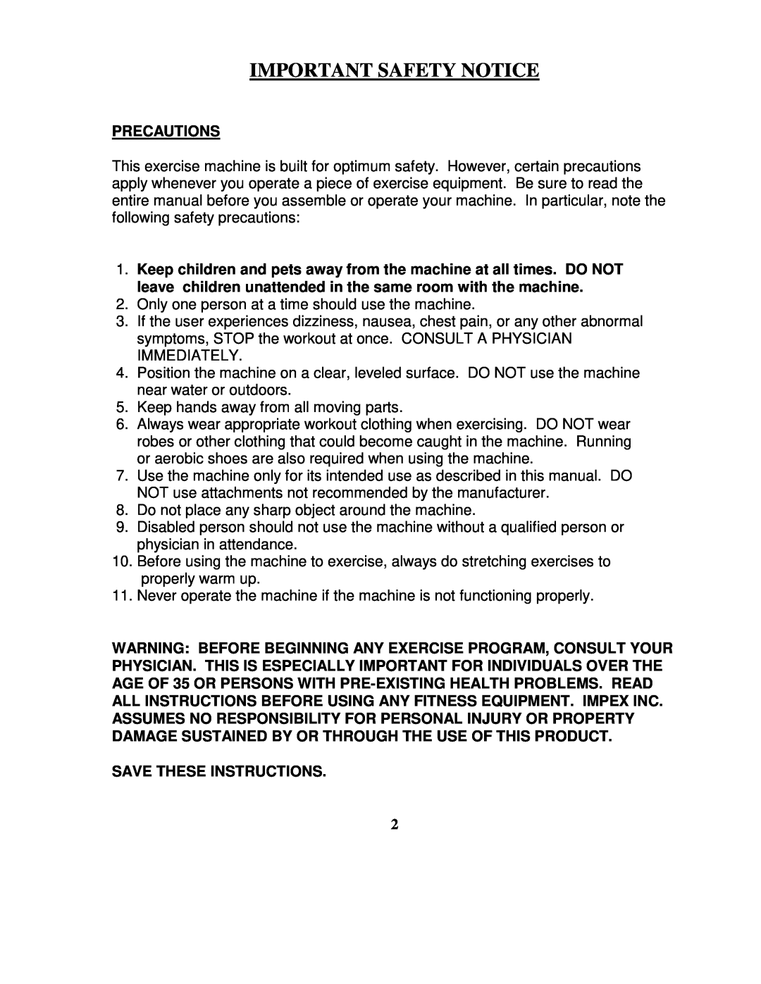 Impex IGS-10 manual Important Safety Notice, Precautions, Save These Instructions 