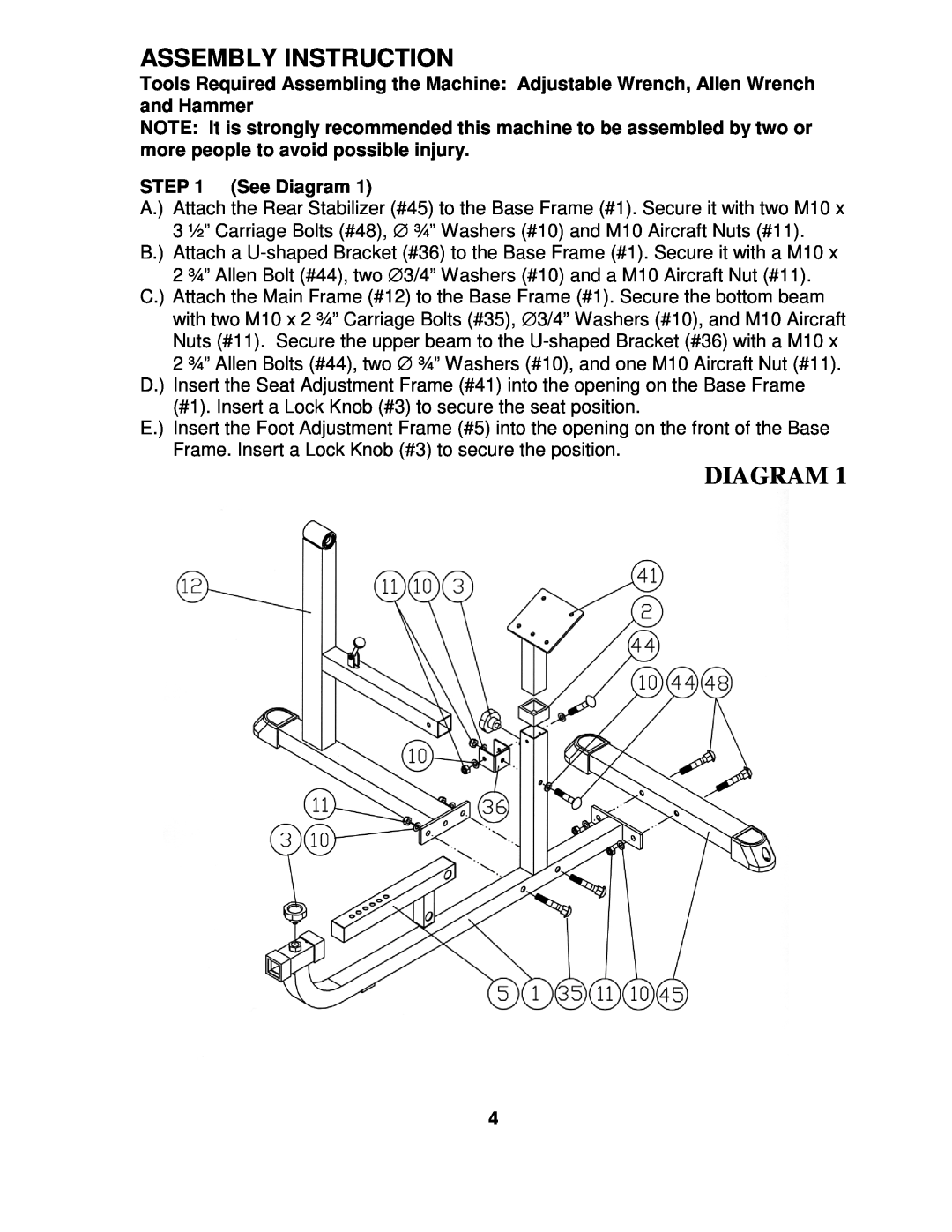 Impex IGS-10 manual Assembly Instruction, Diagram 