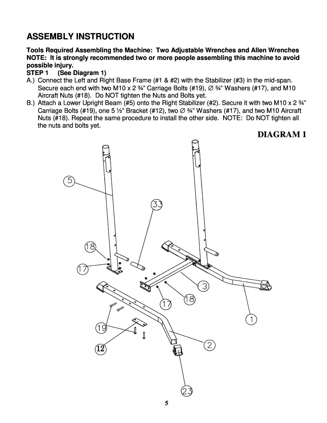 Impex IGS-2110 manual Assembly Instruction, Diagram 