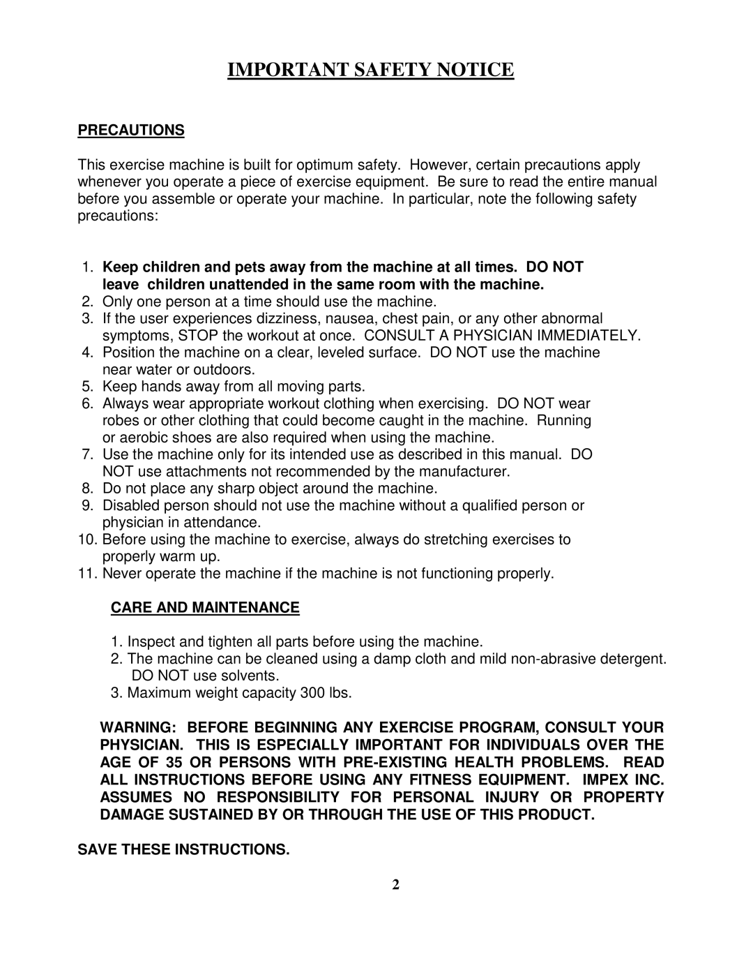 Impex IGS-412 manual Important Safety Notice 