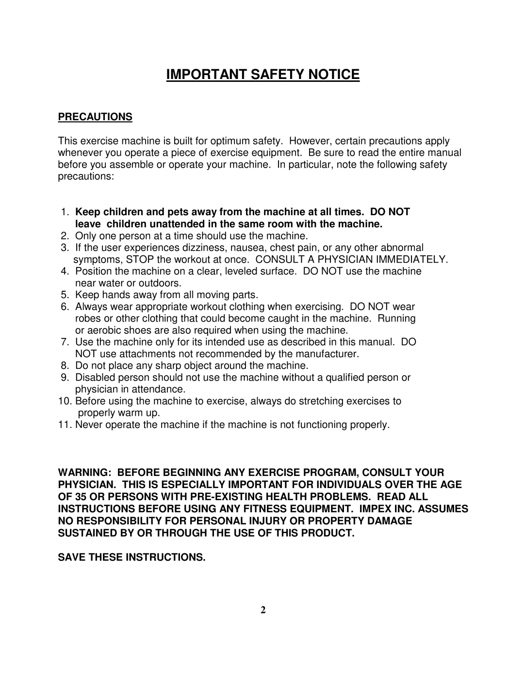 Impex IGS-43 manual Important Safety Notice, Precautions 