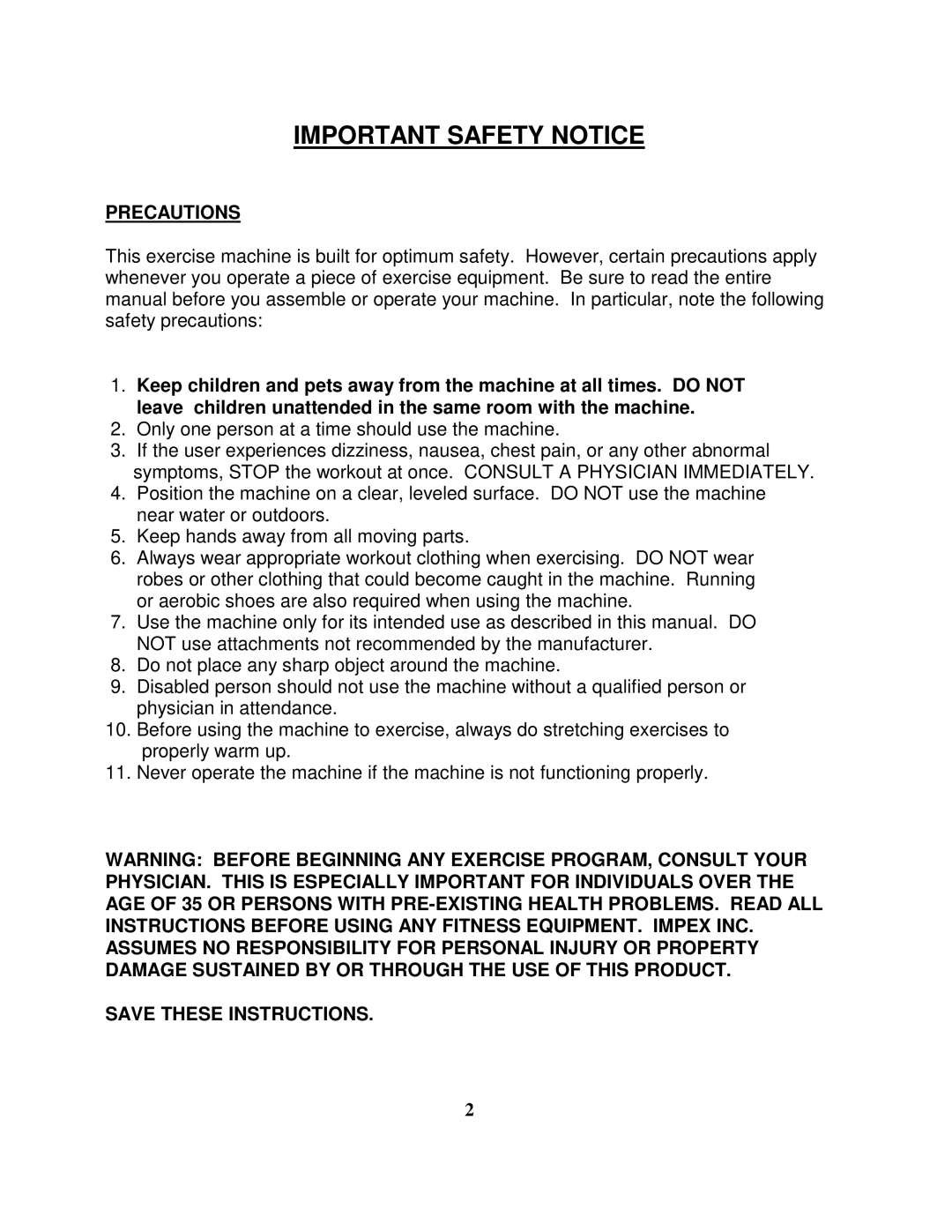 Impex IGS-46 manual Important Safety Notice, Precautions 