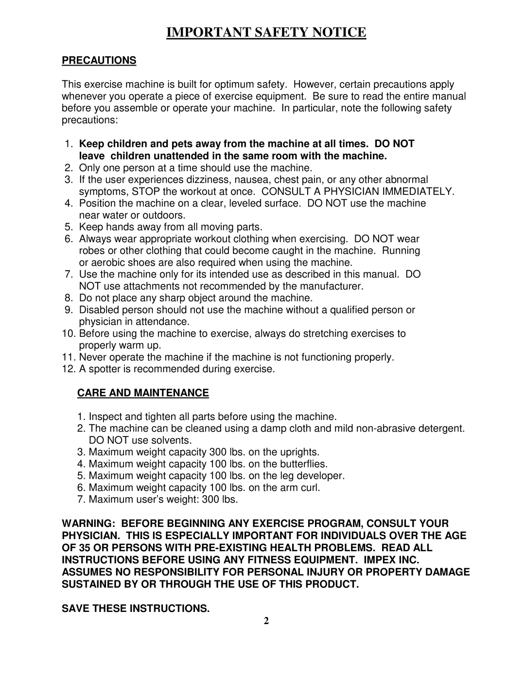 Impex IGS-5683 manual Important Safety Notice 