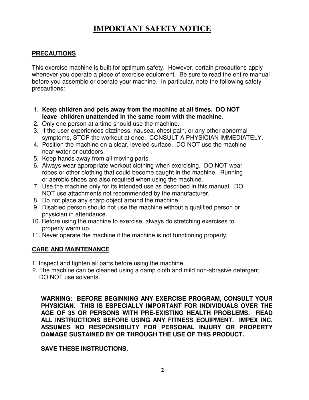 Impex IGS-6900 manual Important Safety Notice 