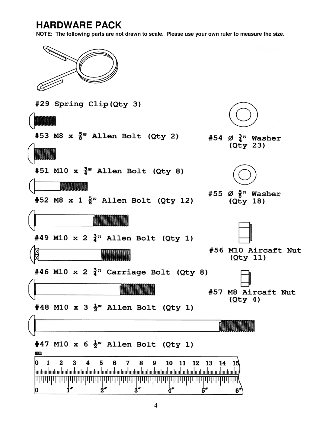 Impex IGS-8862 manual Hardware Pack 