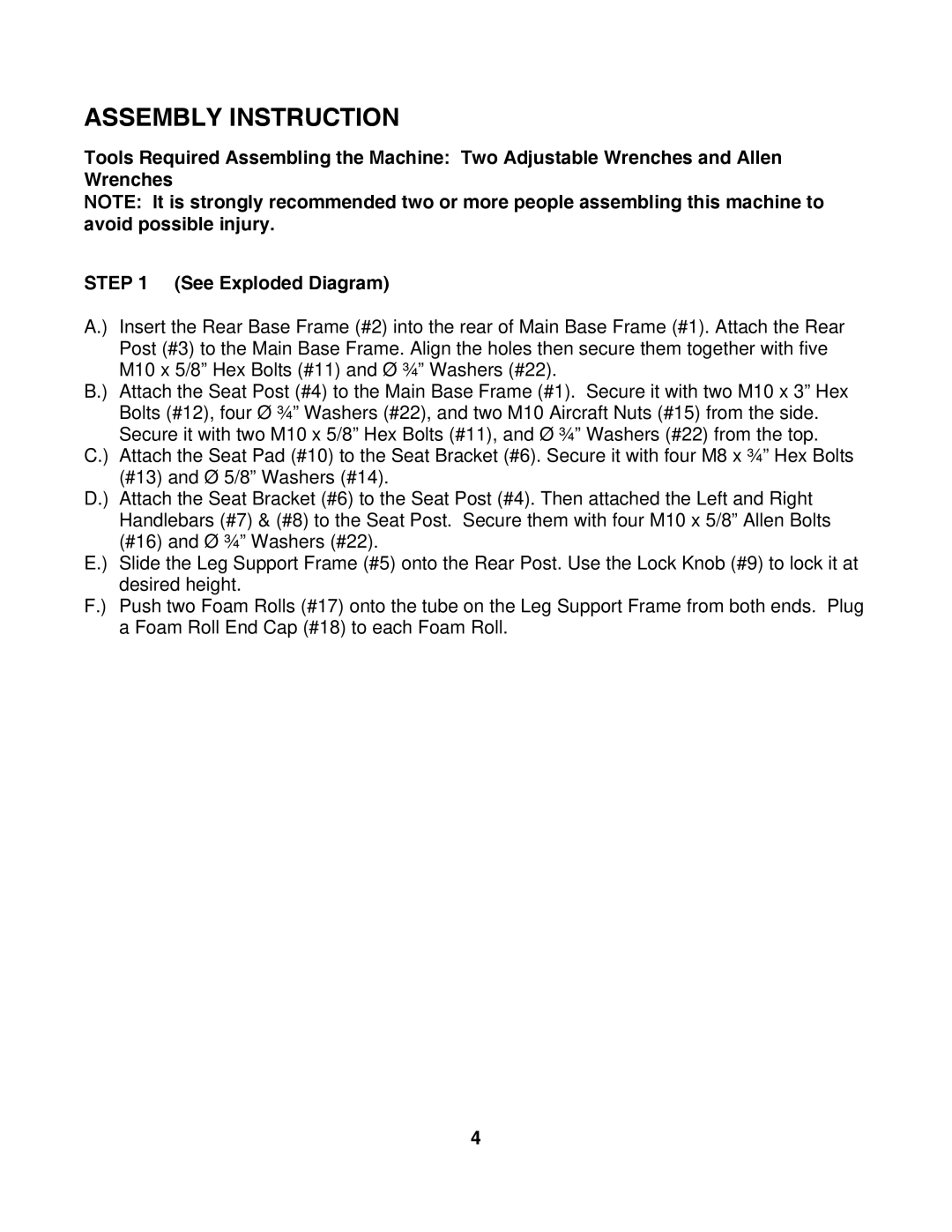 Impex JD-3.1 manual Assembly Instruction 