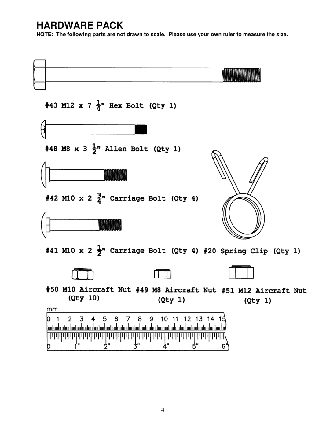 Impex MCB-5693 manual Hardware Pack 