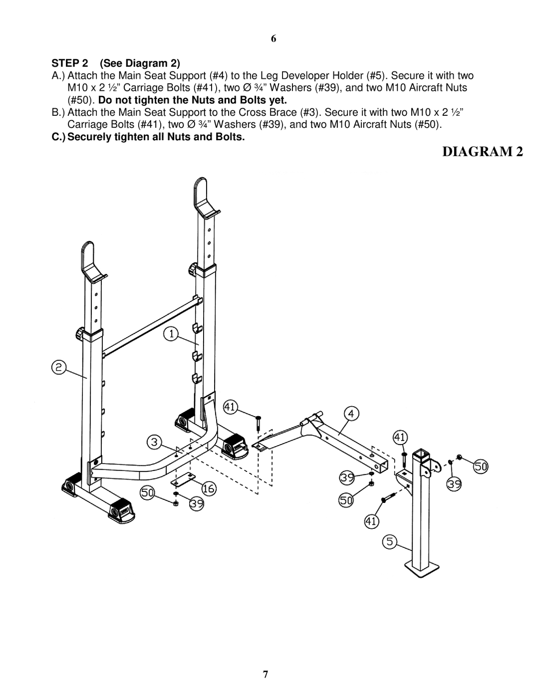 Impex MCB-5693 manual Securely tighten all Nuts and Bolts 