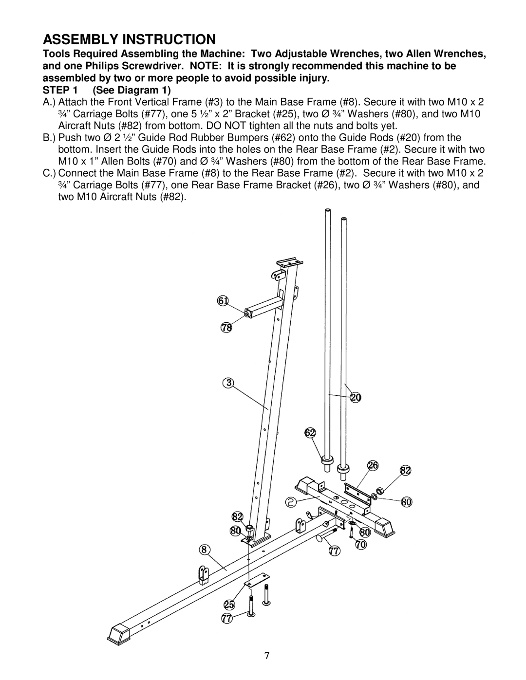 Impex MD-1559 manual Assembly Instruction 