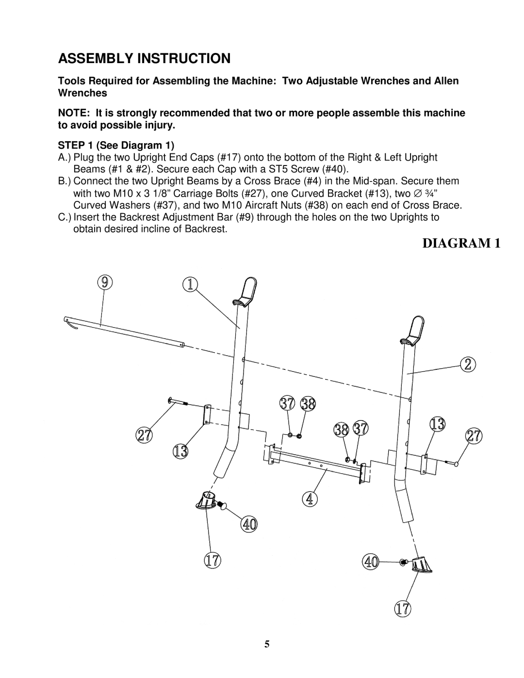 Impex MD-377 manual Assembly Instruction, Diagram 