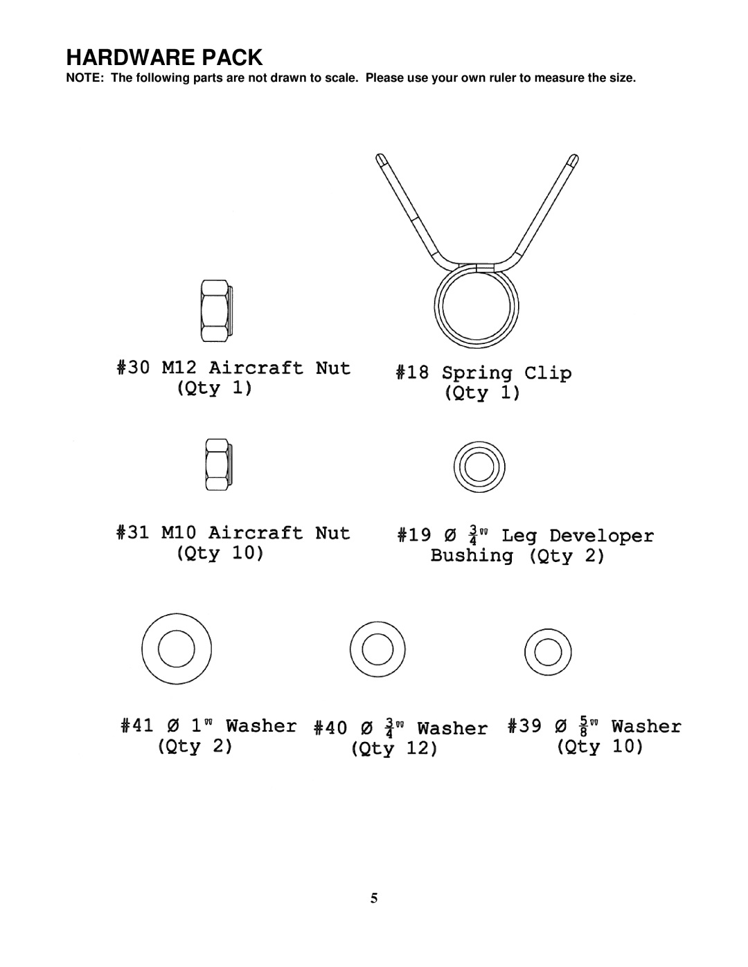 Impex MD-843 manual Hardware Pack 