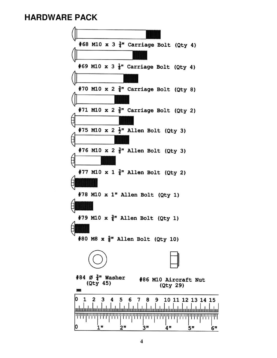 Impex MD-PWR-20 manual Hardware Pack 