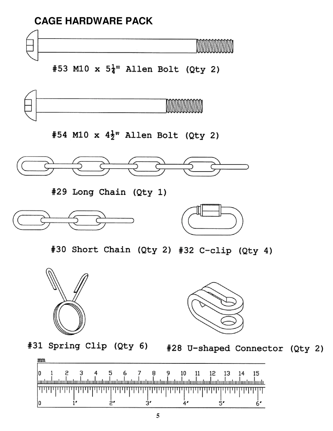 Impex MD PWR-8 manual Cage Hardware Pack 