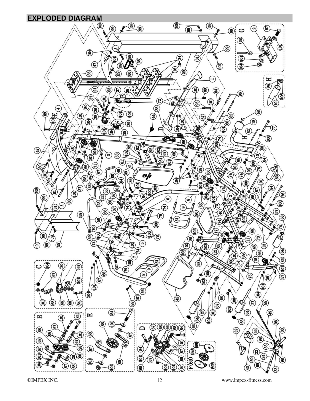 Impex MFM-8250 manual Exploded Diagram 