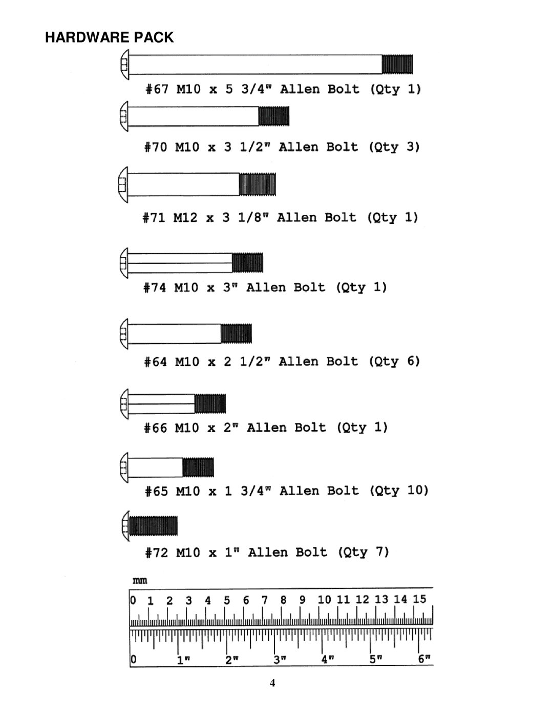 Impex MP 1100 manual Hardware Pack 